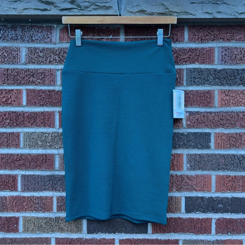 LuLaRoe Teal Green Pencil Textured High Rise Pencil Skirt